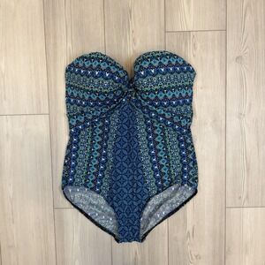 Miraclesuit Mosaica seville bandeau One Piece Swimsuit Women's Size 16